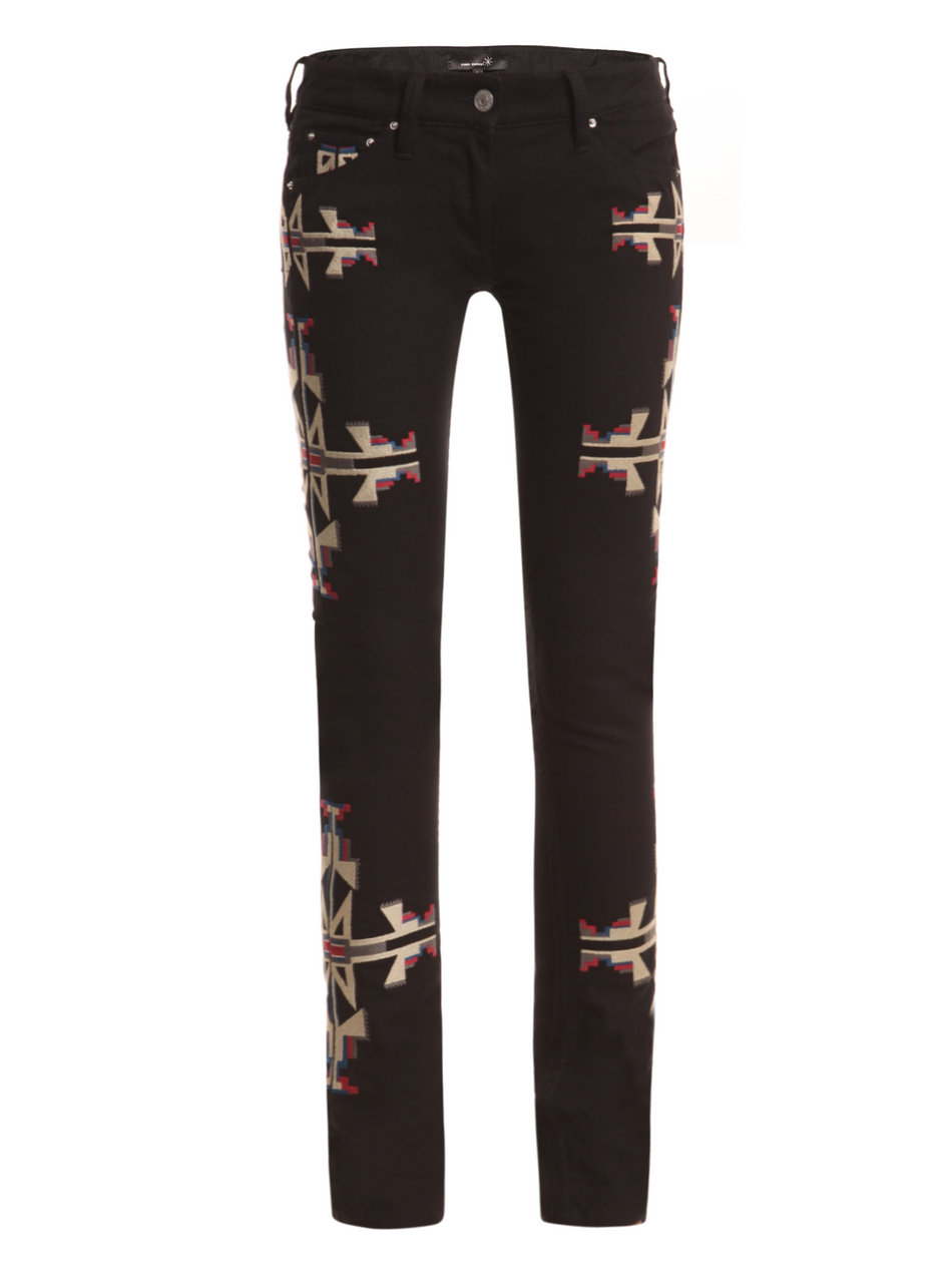 Isabel Marant Renell Navajo Embroidered Jeans in Black | Lyst