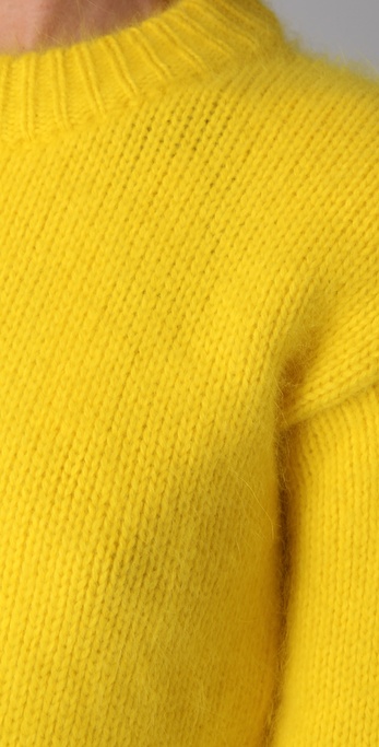 JOSEPH Crew Neck Angora Sweater in Yellow - Lyst