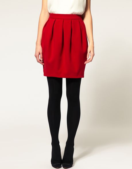 Asos Collection Asos Bell Mini Skirt in Red | Lyst