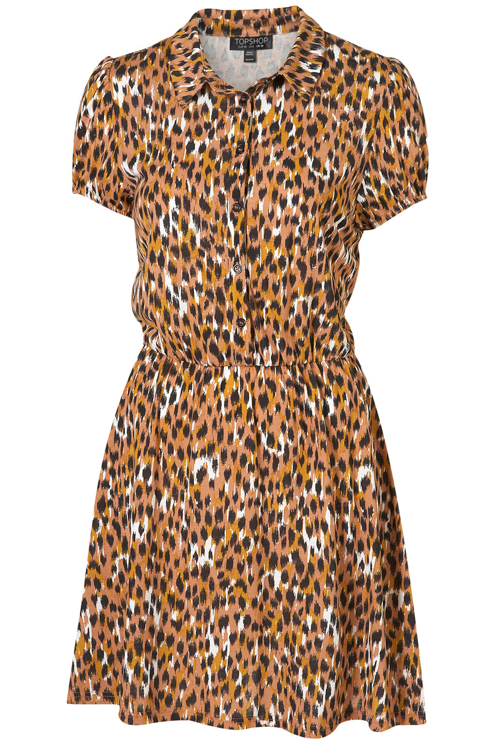 TOPSHOP Animal Print Shirt Dress - Lyst