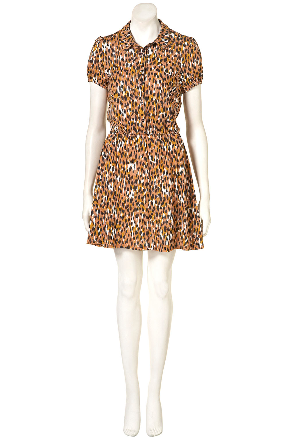 TOPSHOP Animal Print Shirt Dress - Lyst