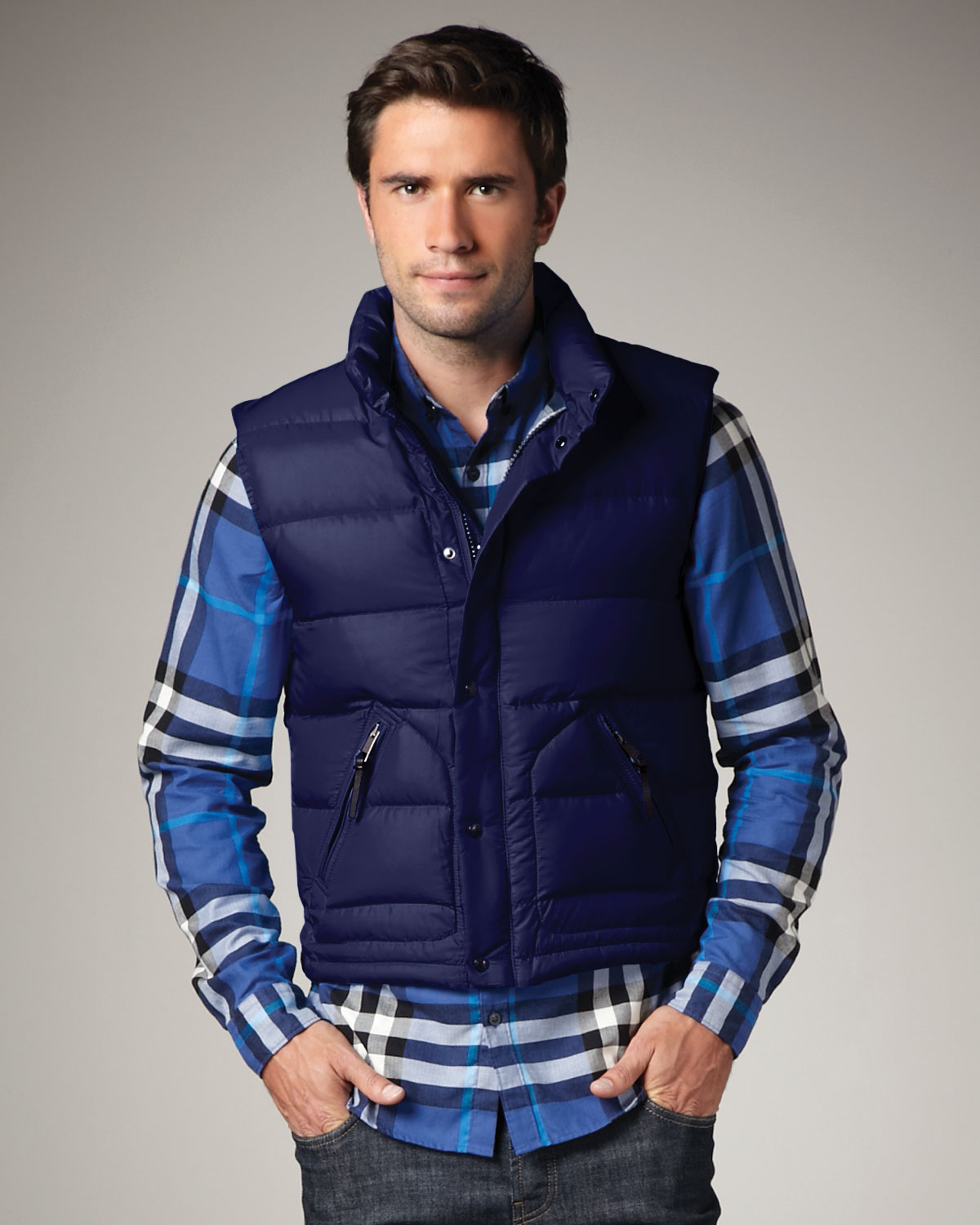 burberry vest blue