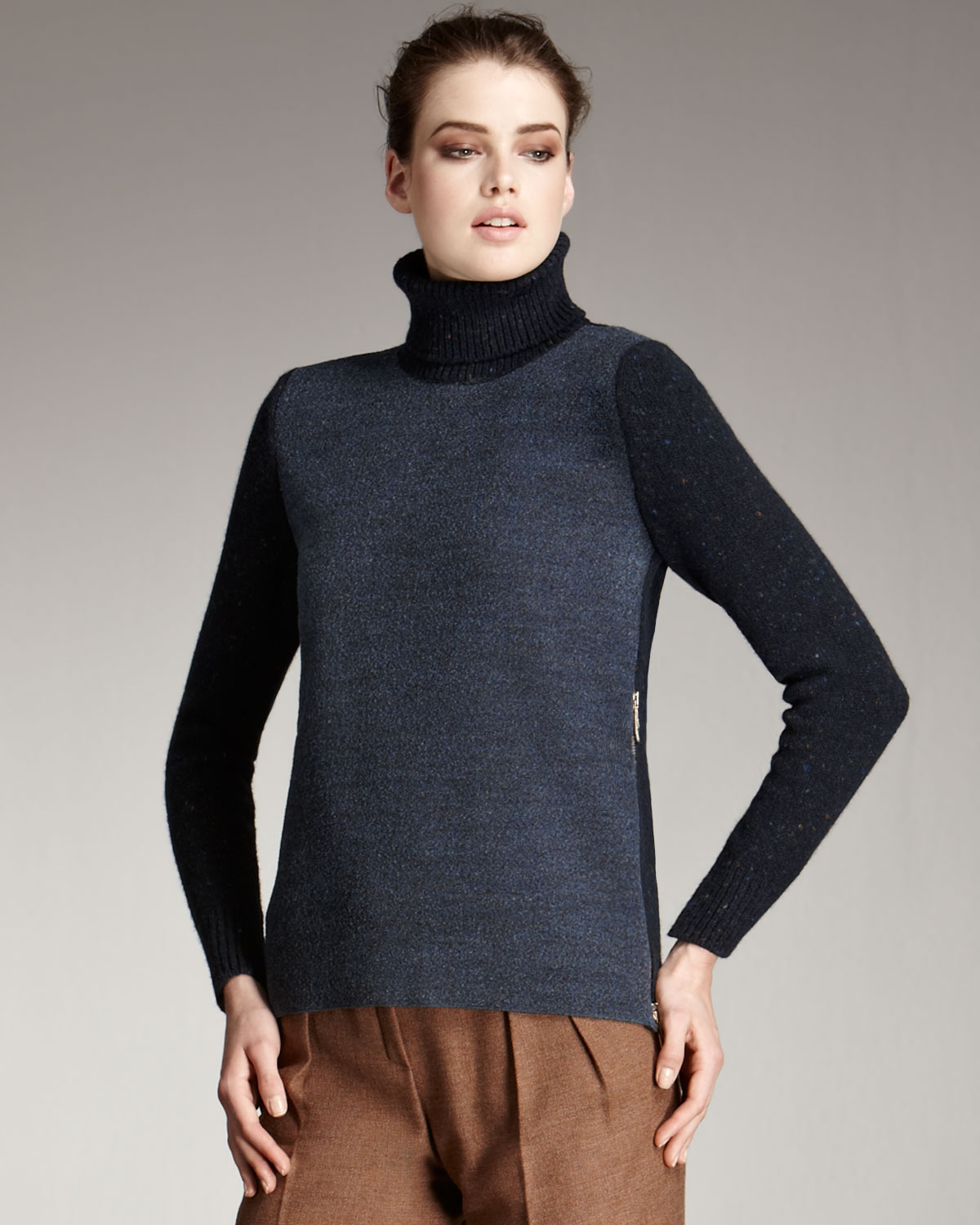 two tone turtleneck mens