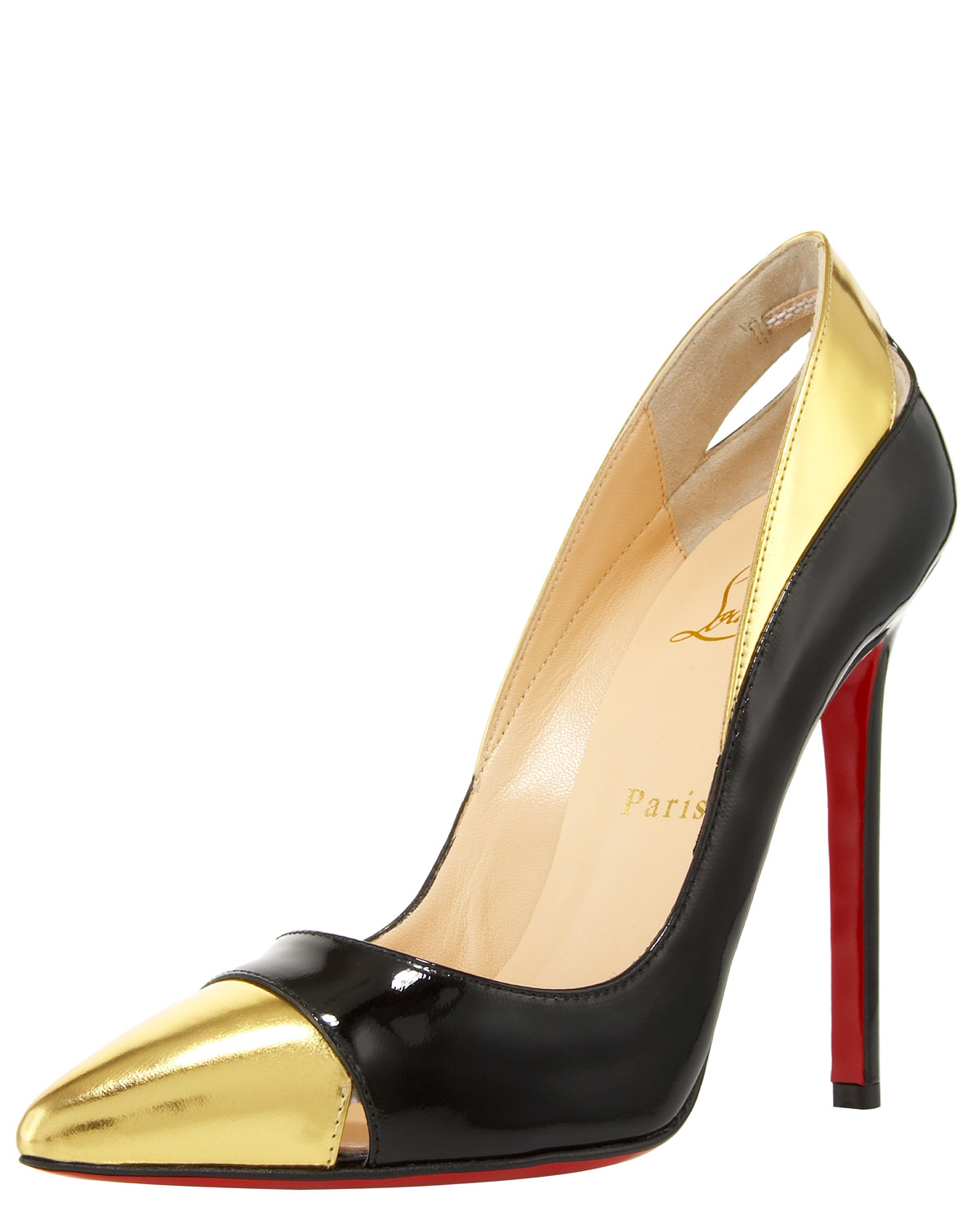 christian louboutin pointed-toe pumps Black suede cutouts | The ...  
