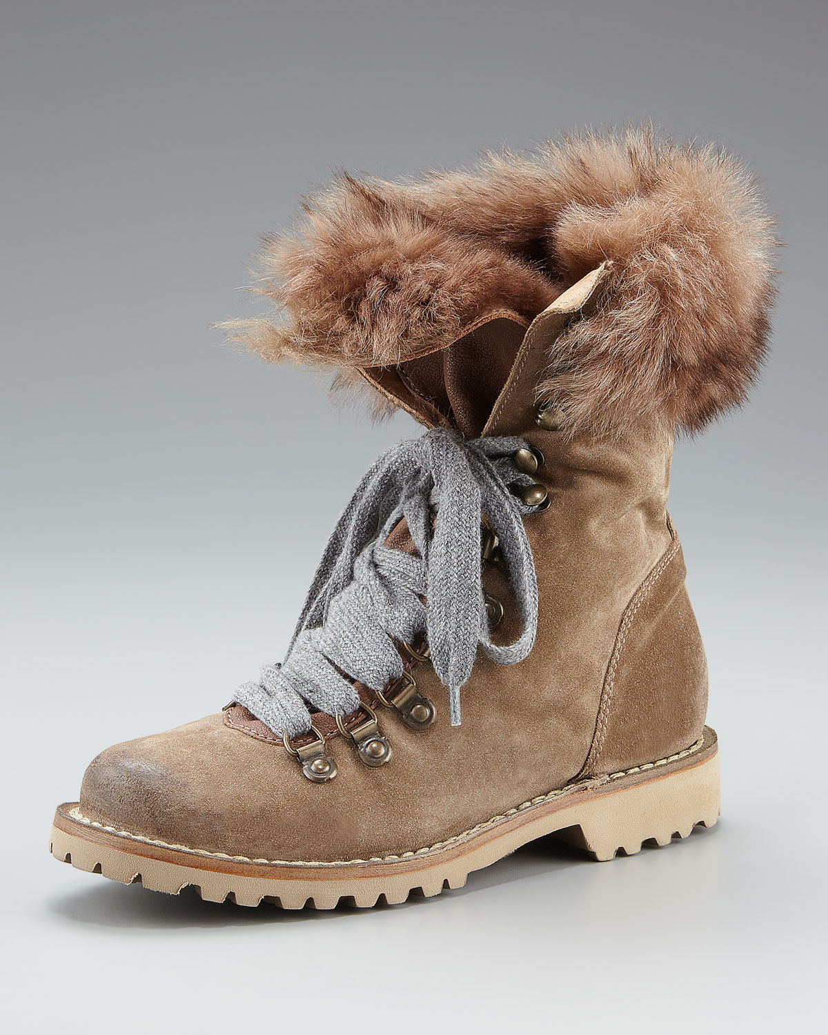 hiker boots with fur