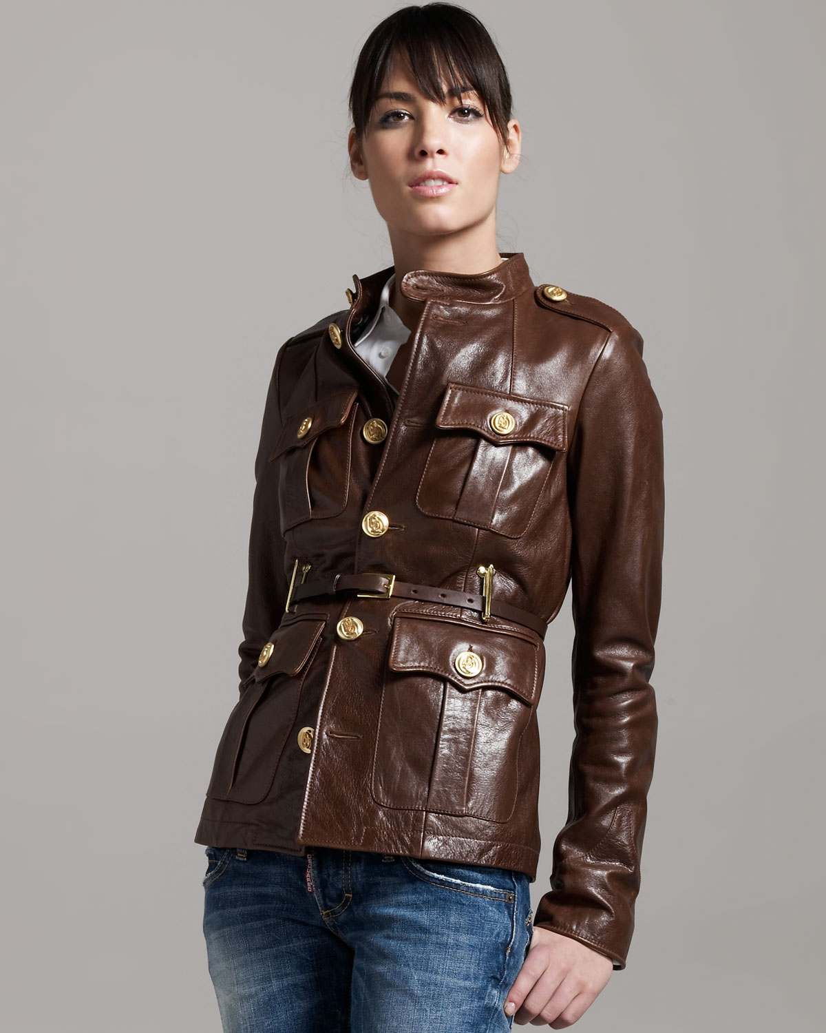 Leather Military Jacket