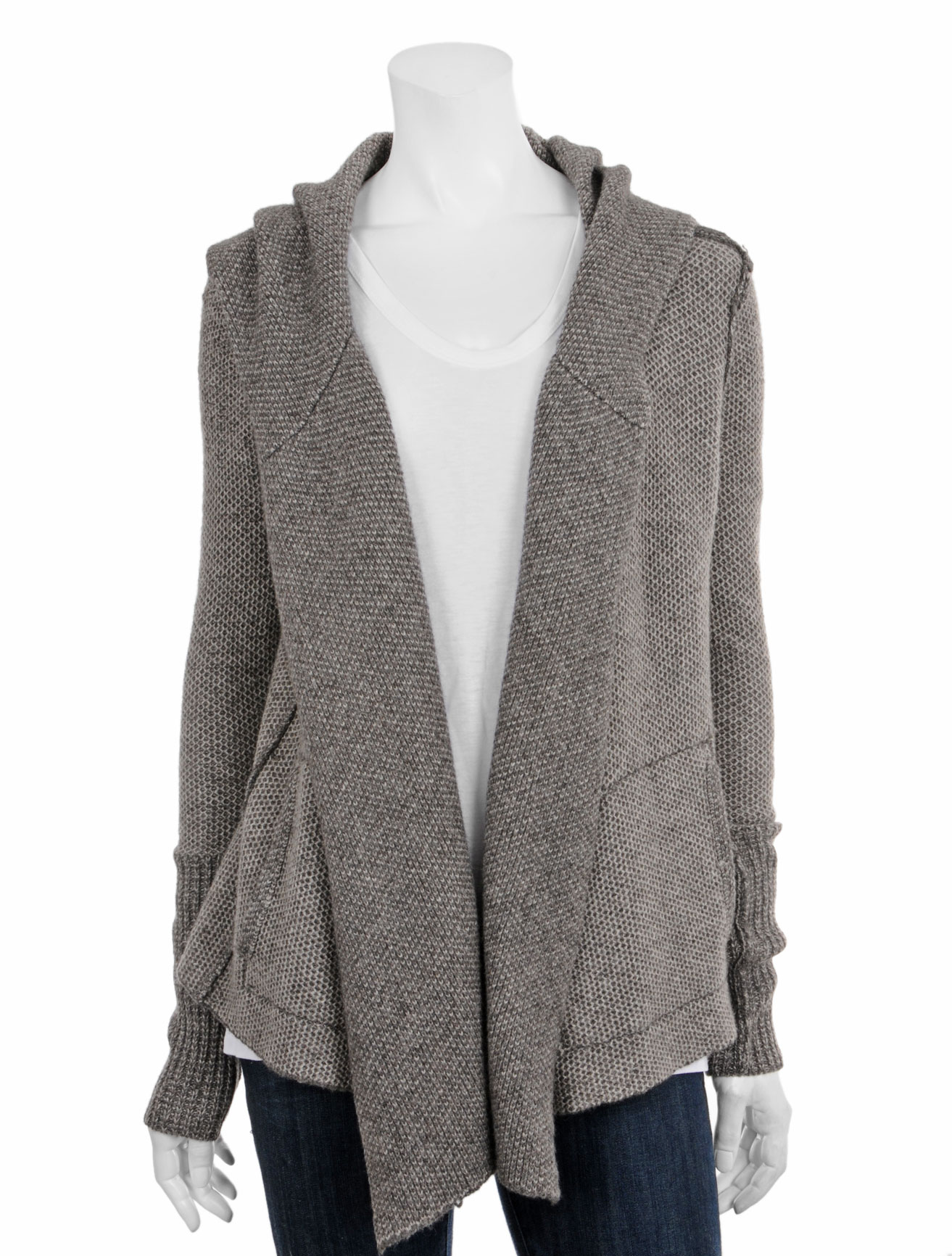 Inhabit Honeycomb Stitch Hooded Sweater in Gray (grey) | Lyst