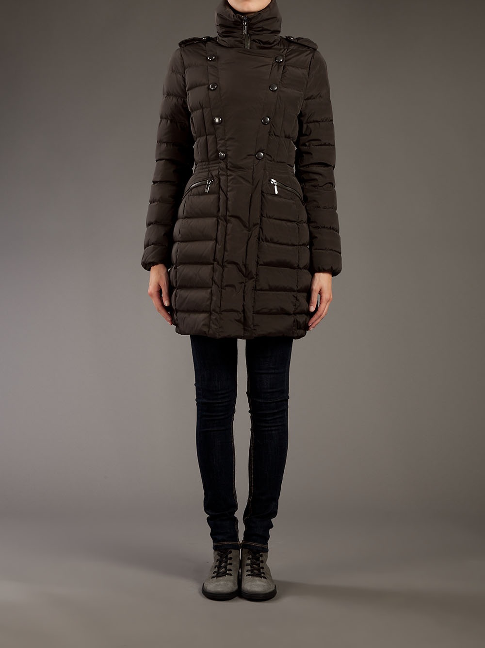 Moncler Peuplier Coat In Khaki Green Lyst