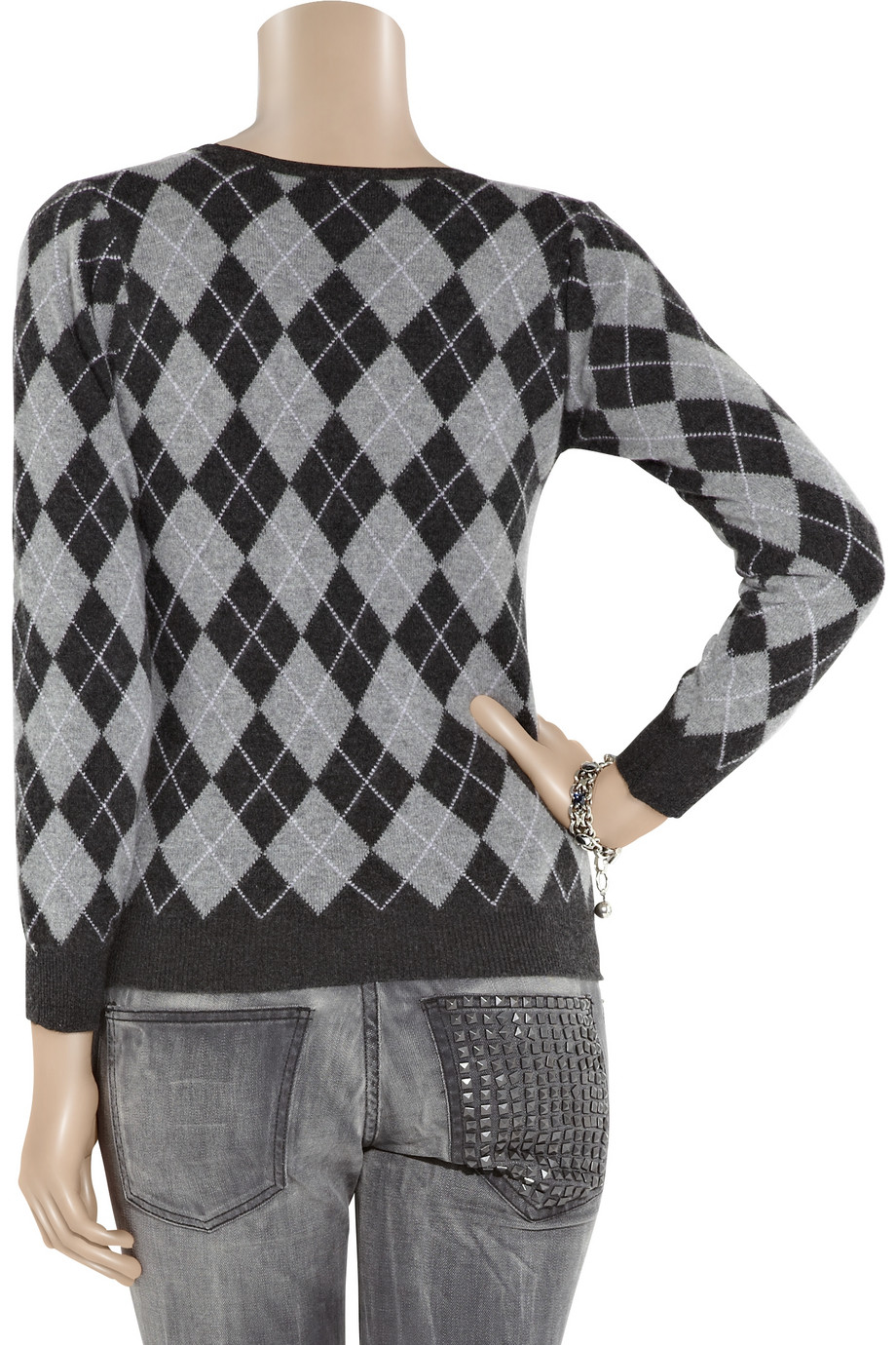 Pringle of Scotland Cashmere Argyle Sweater in Gray Lyst