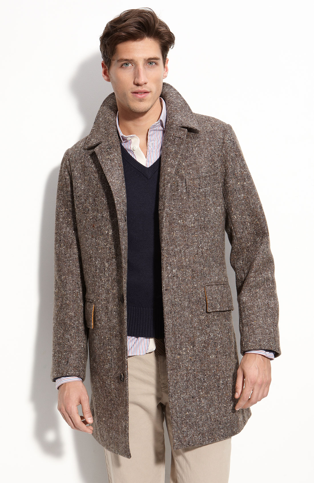 Tweed Long Coat Men - Coat Nj