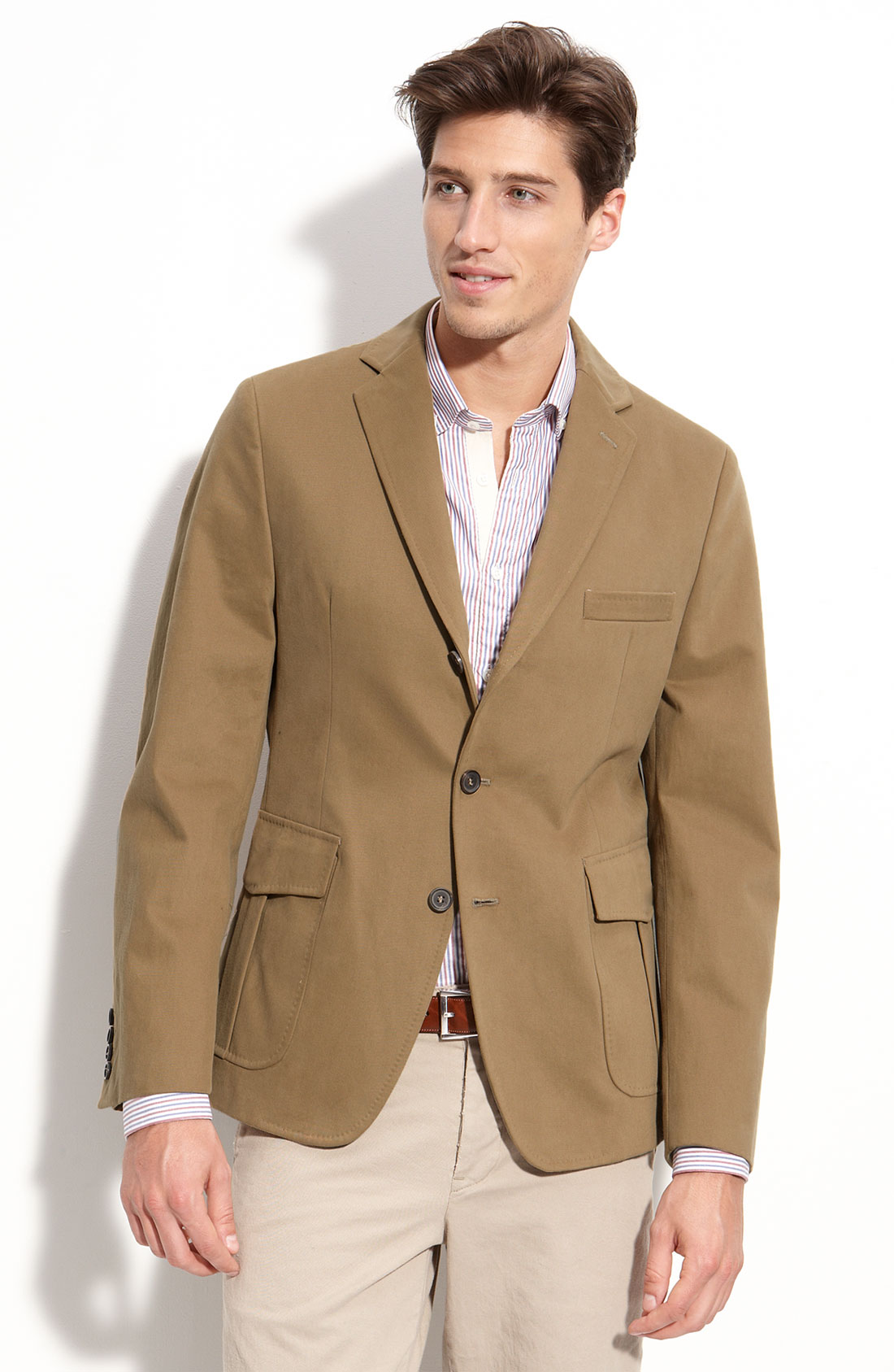 Billy Reid Walton Khaki Cotton & Cashmere Sportcoat in Khaki for Men | Lyst