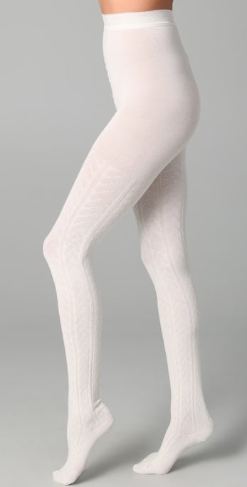 FALKE Striggings Cable Knit Tights in White | Lyst Canada
