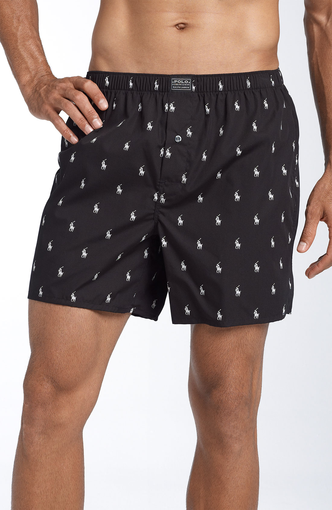 Polo Ralph Lauren Woven Boxer Shorts in Black for Men | Lyst