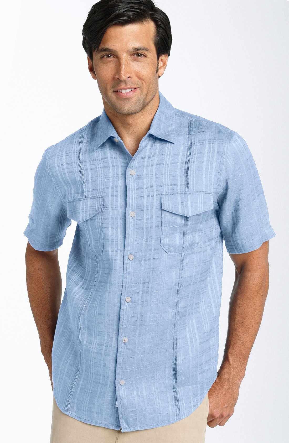 Tommy Bahama Portofino Linen Campshirt in Blue for Men (soft aqua) | Lyst