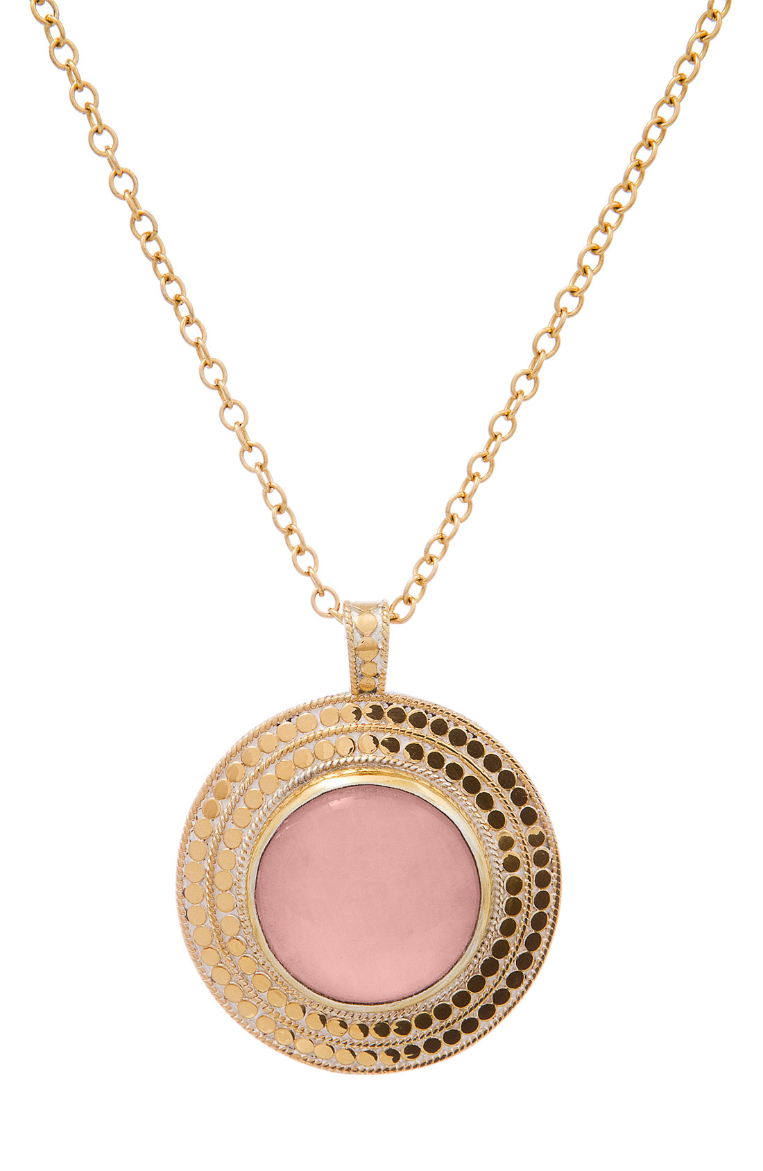 Anna Beck Gili Stone Round Pendant Long Necklace in Gold ...