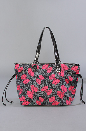 Betsey Johnson The Betseyville Cheetah Bows Tote Bag in Gray - Lyst