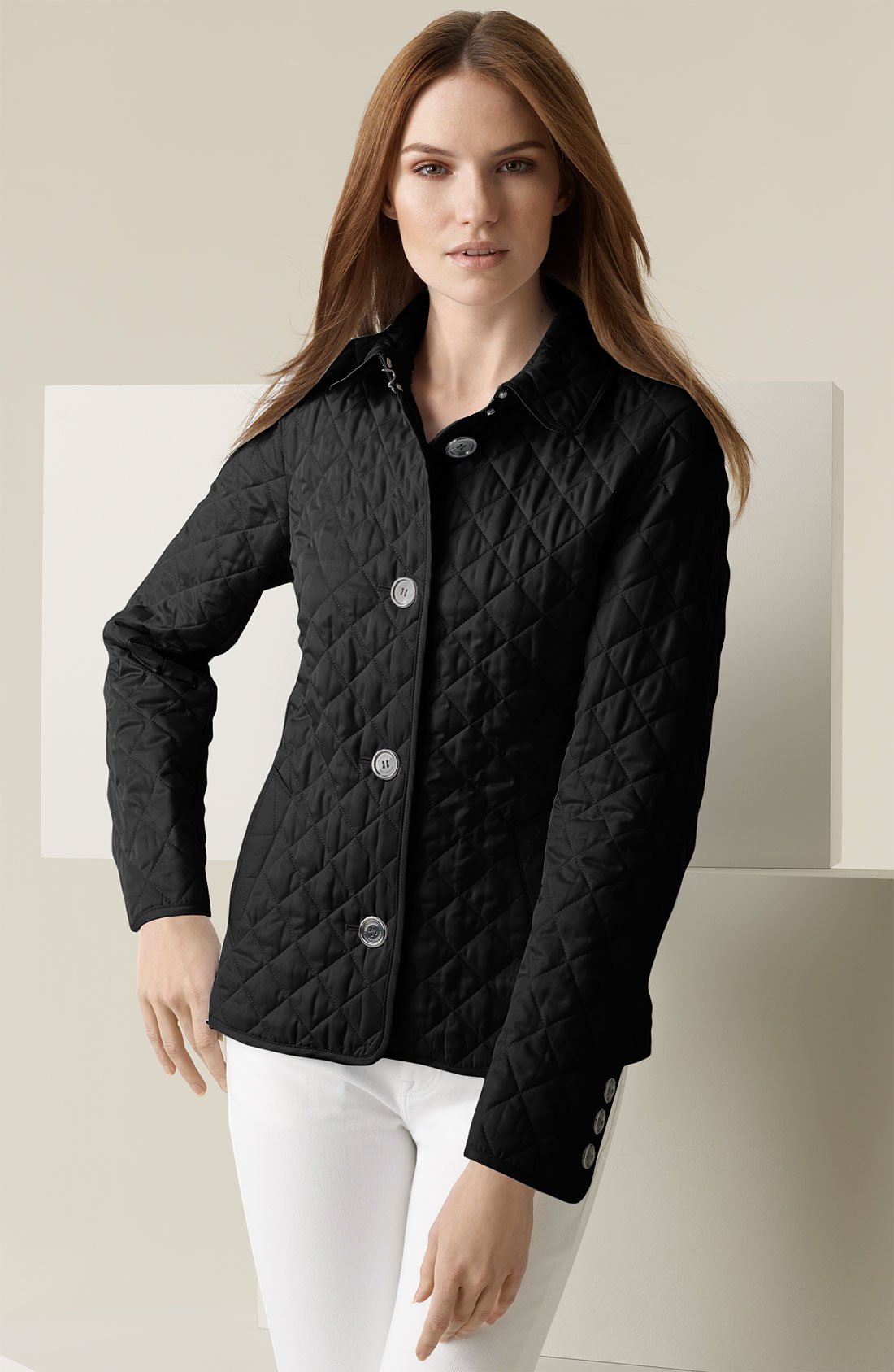 Burberry brit 'Copford' Quilted Jacket in Black | Lyst