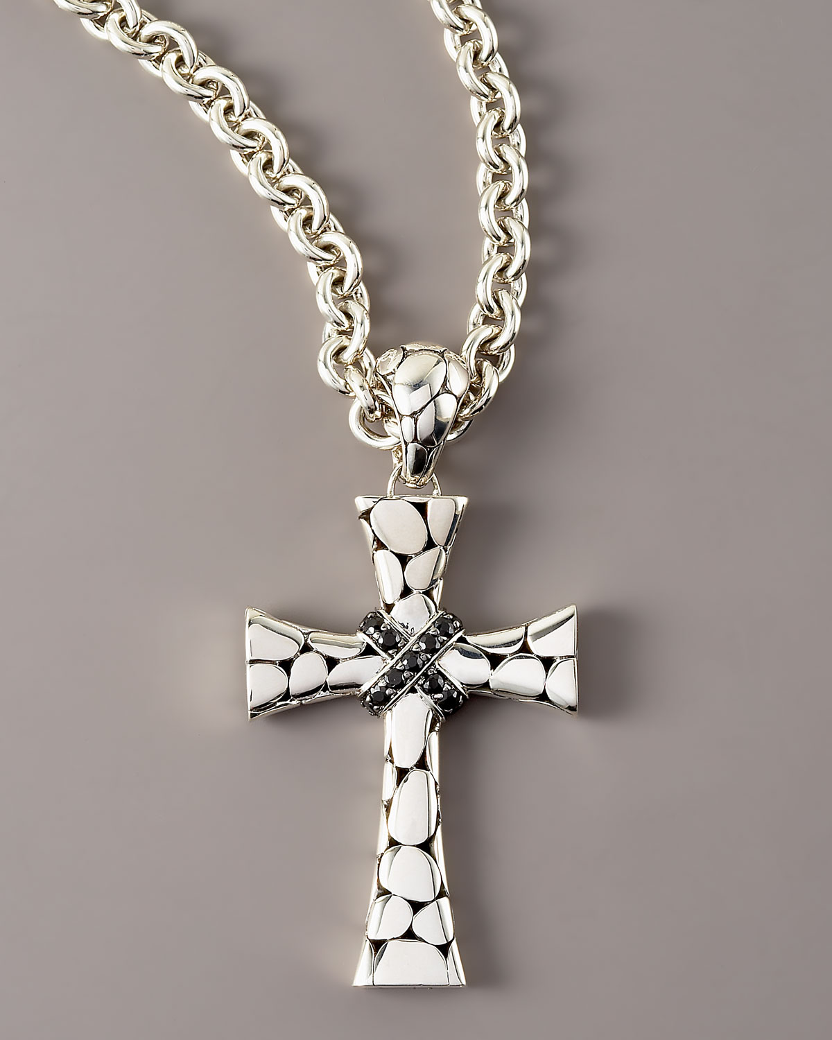 John Hardy Kali Black Sapphire Cross Necklace in Metallic for Men Lyst