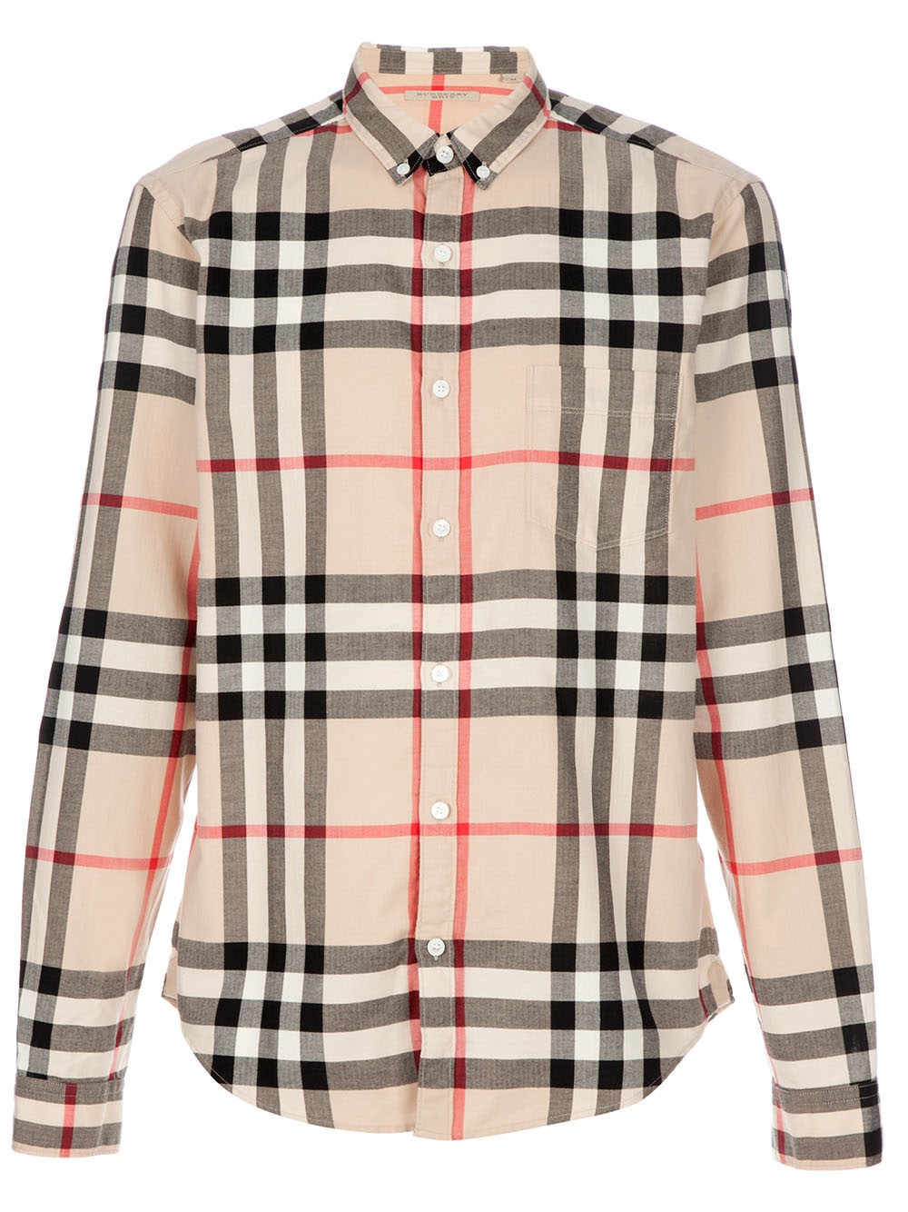 Burberry Check Shirt in Beige for Men | Lyst