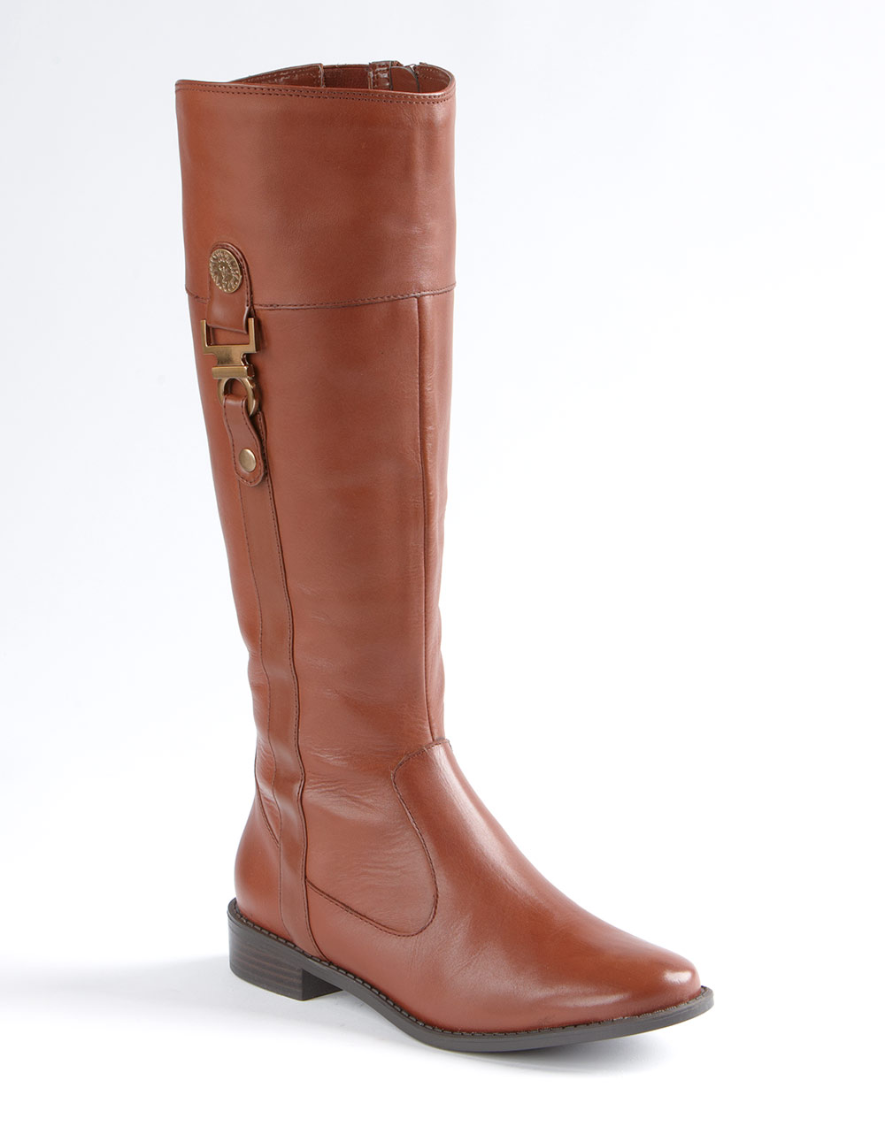 Lyst Ak anne klein Craslee Overthecalf Leather Buckle Boots in Brown