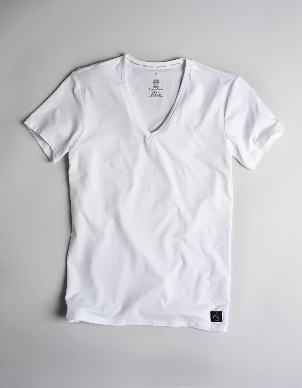 Calvin Klein Microfiber V-neck T-shirt in White for Men - Lyst