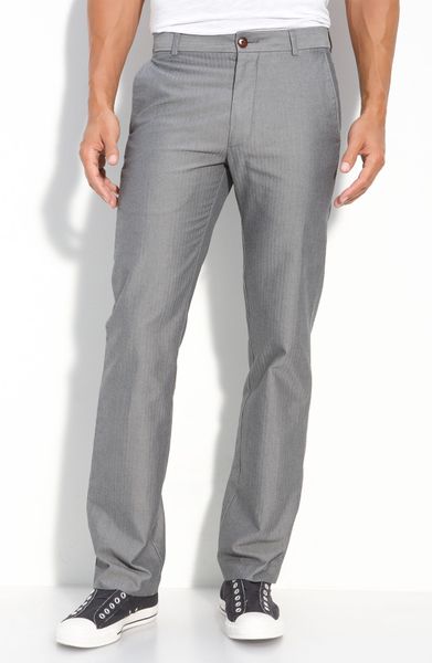 Dockers Slim Shadow Stripe Work Pants in Gray for Men (black/ grey ...