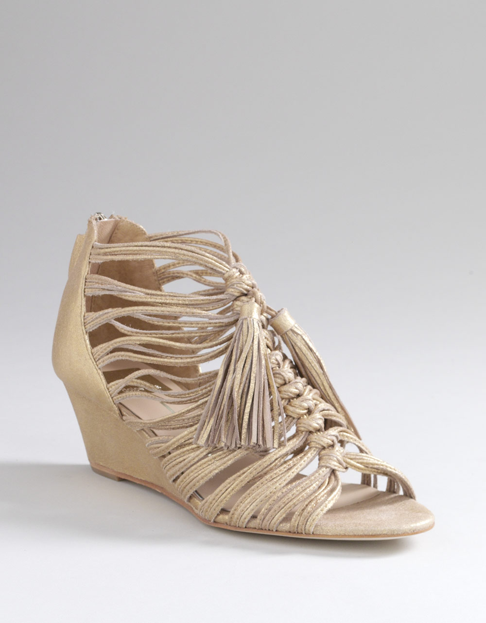Dolce Vita Ivan Strappy Wedge Sandals in Gold (gold leather) | Lyst