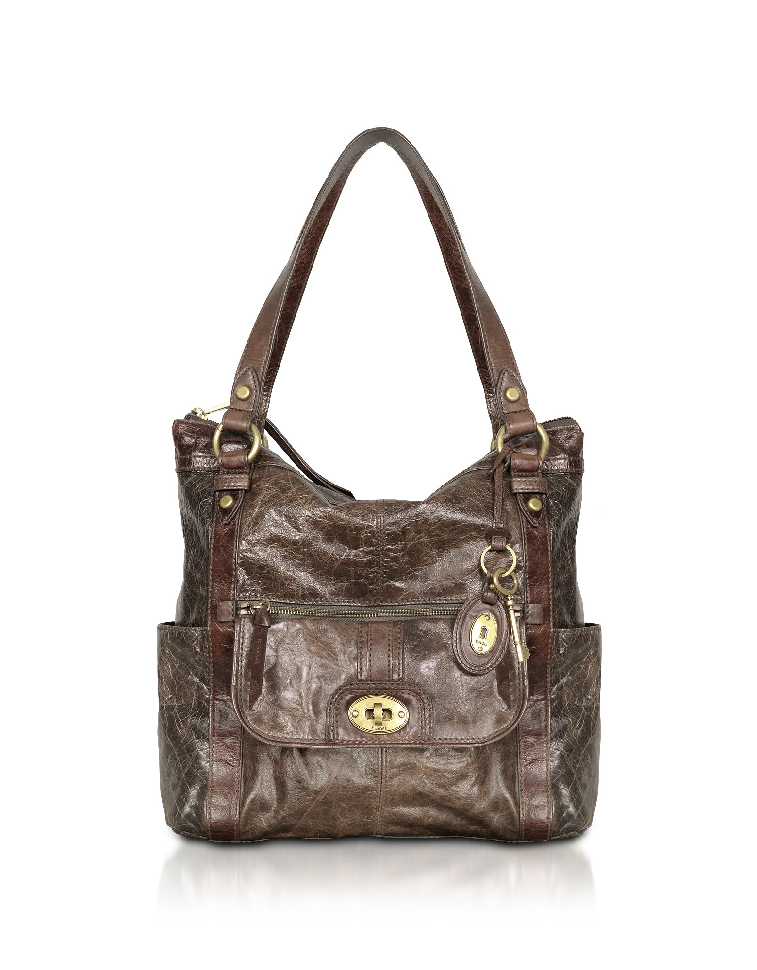 Fossil Heritage Leather Tote in Brown Lyst