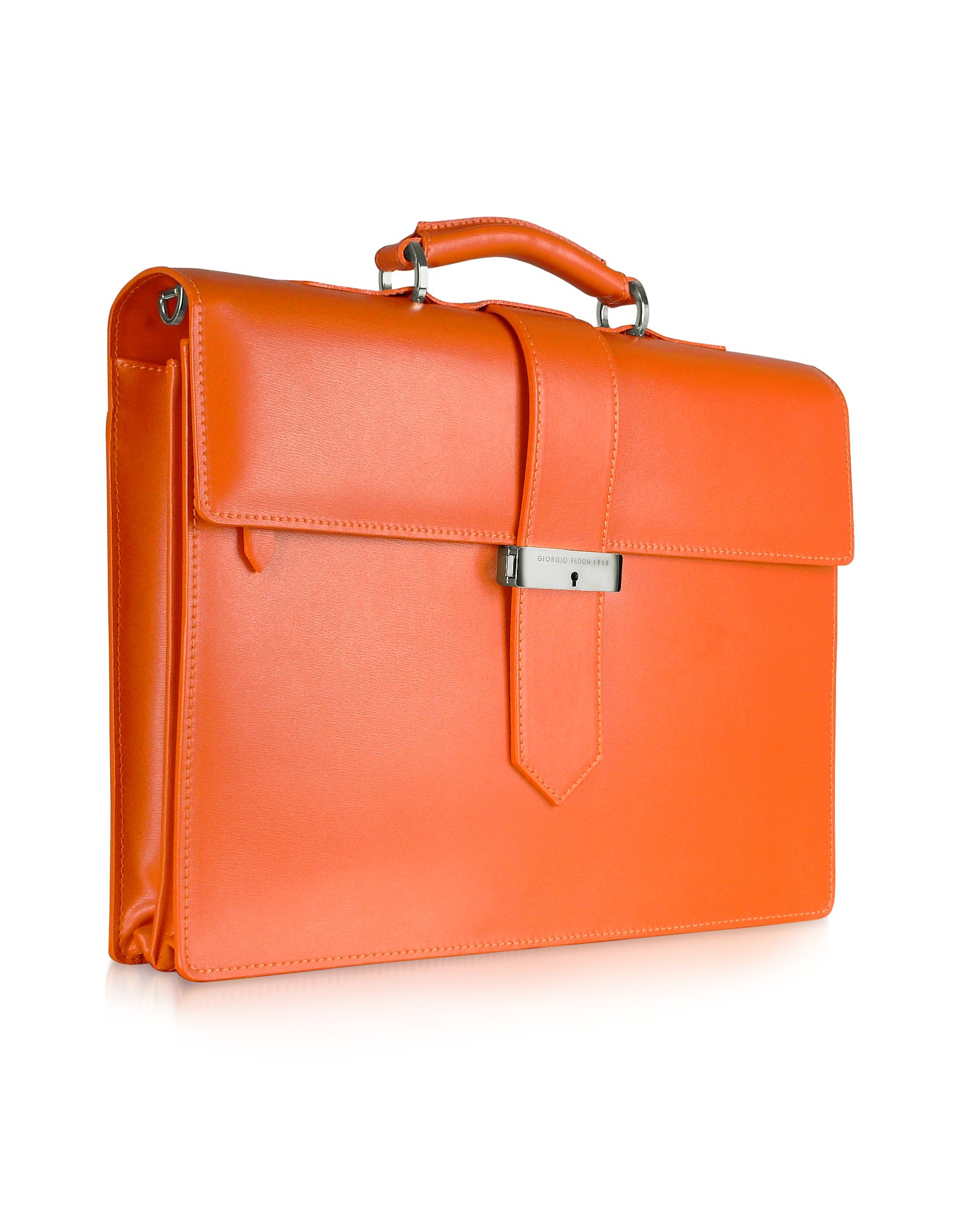 orange leather briefcase