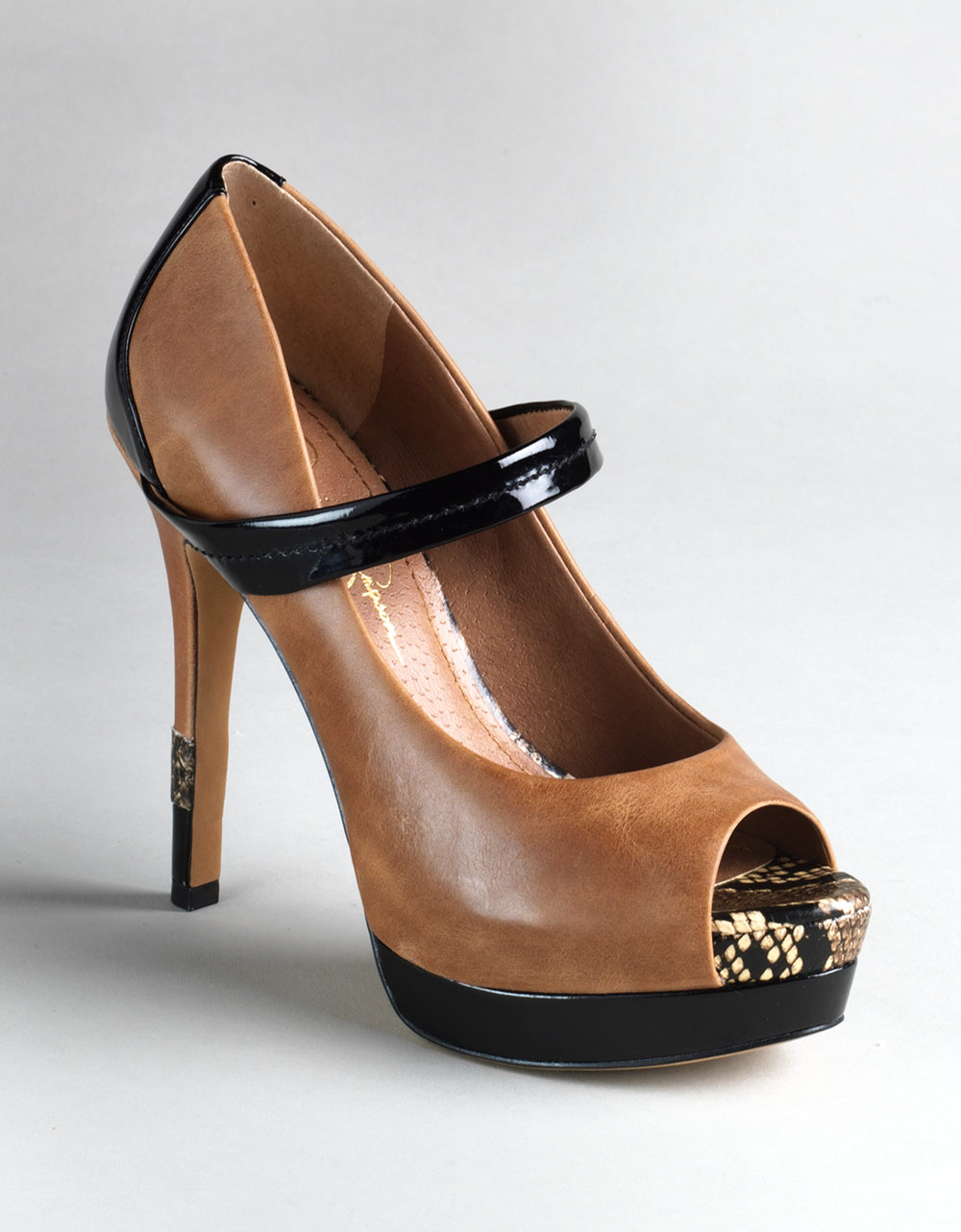 Jessica Simpson Ely Leather Stiletto Pumps in Brown - Lyst