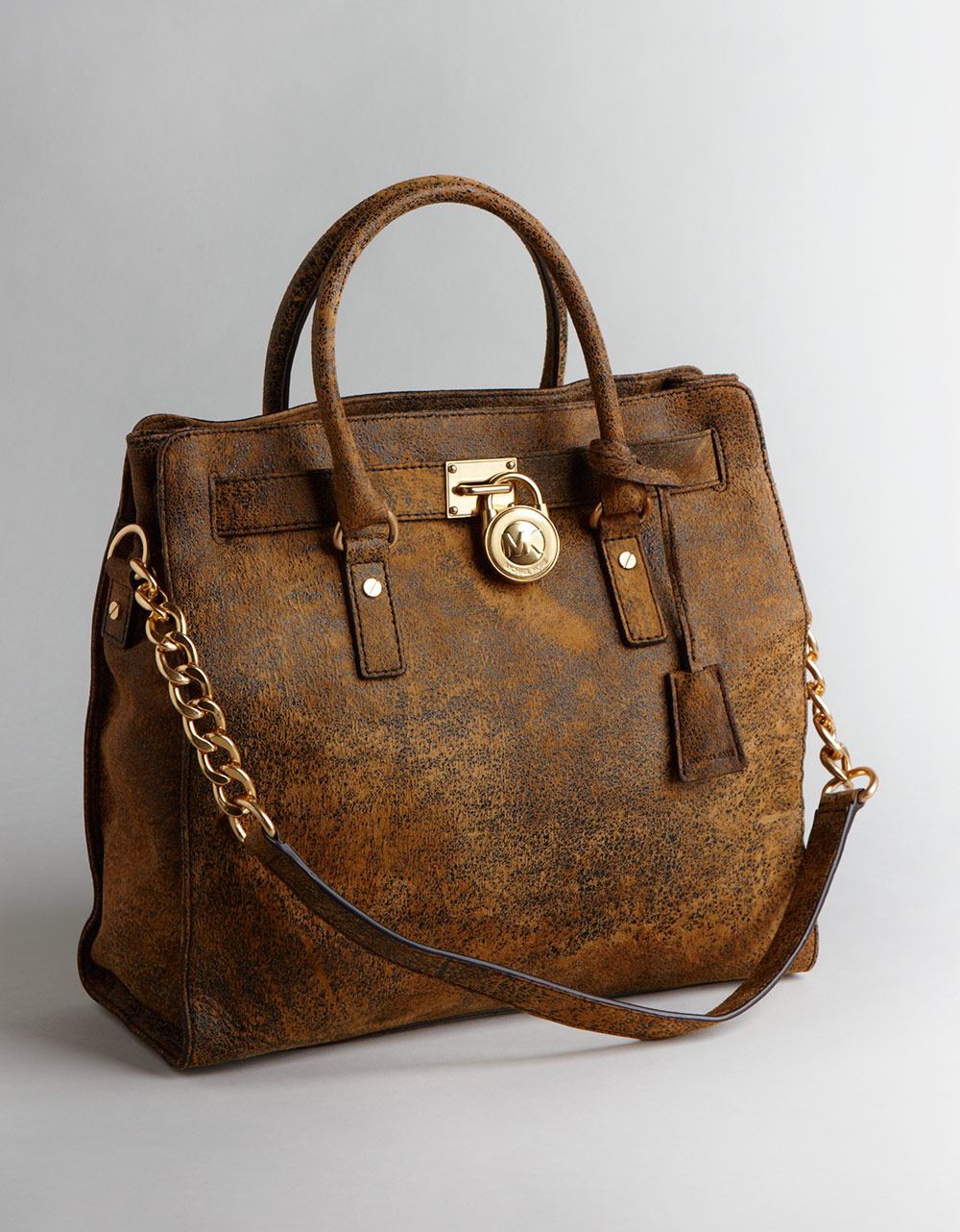 MICHAEL Michael Kors Hamilton Leather Tote Bag in Brown - Lyst