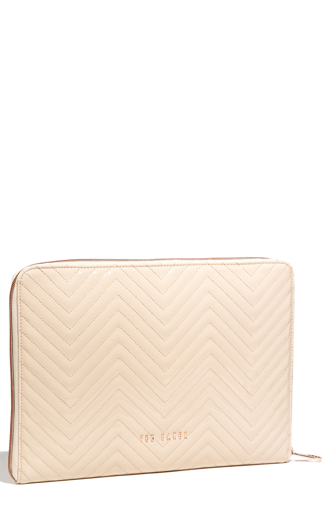 Ted baker Lianna Quilted Patent Laptop Sleeve in Beige (natural) Lyst
