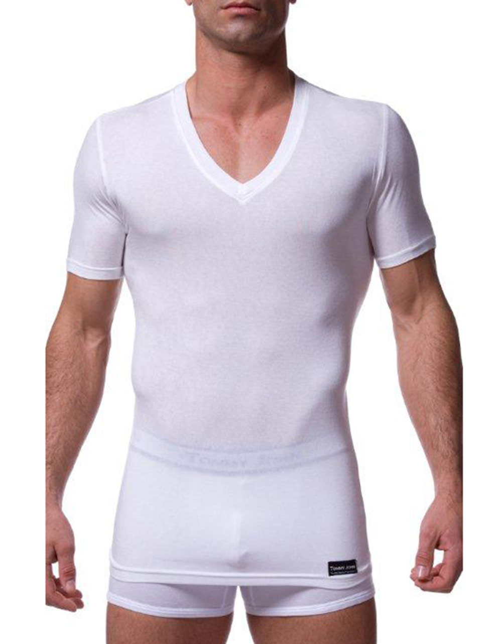 Tommy John 'second Skin' Deep V-neck Undershirt in White for Men - Lyst