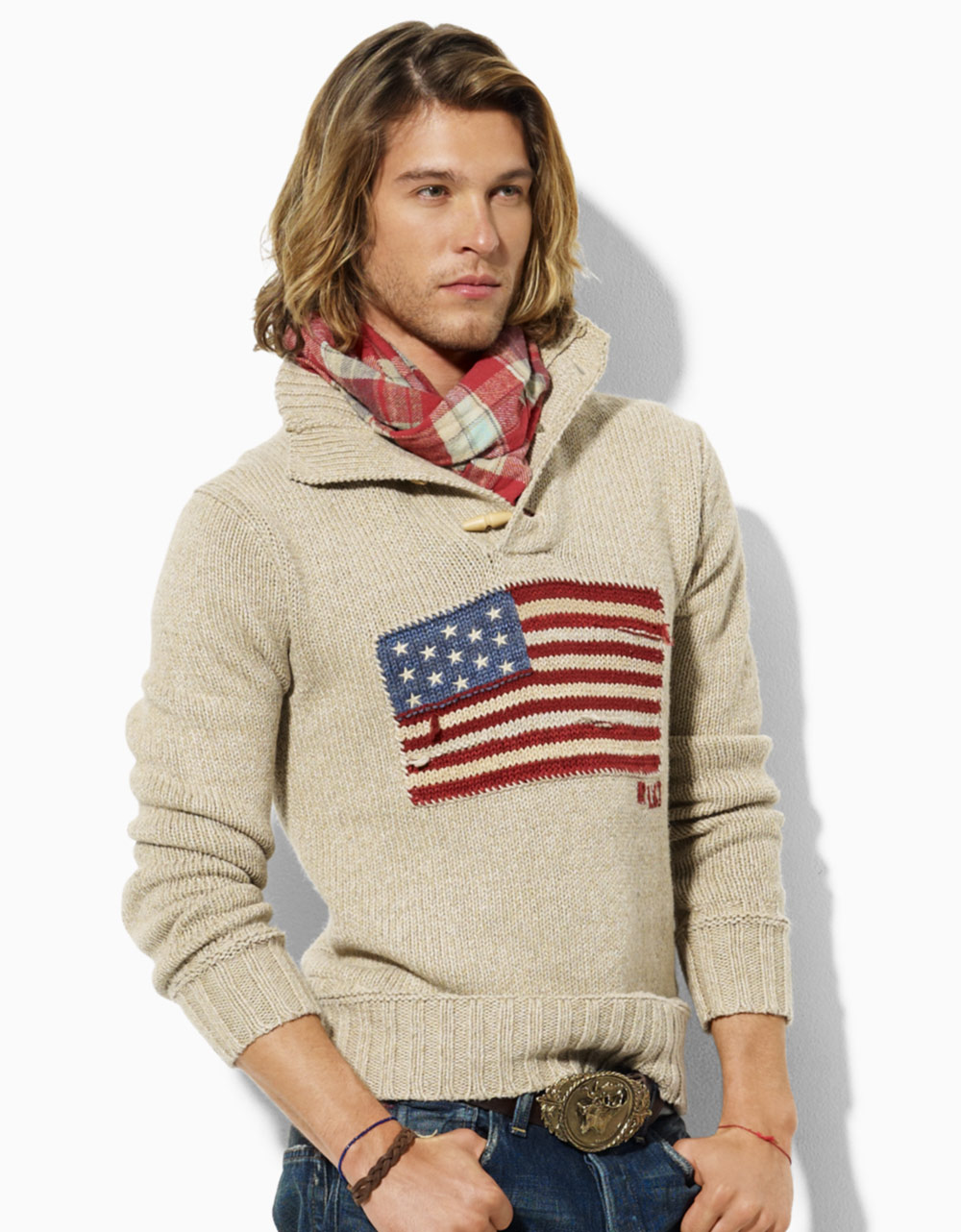 Polo Ralph Lauren Mock-turtleneck Flag Sweater in Beige for Men ...