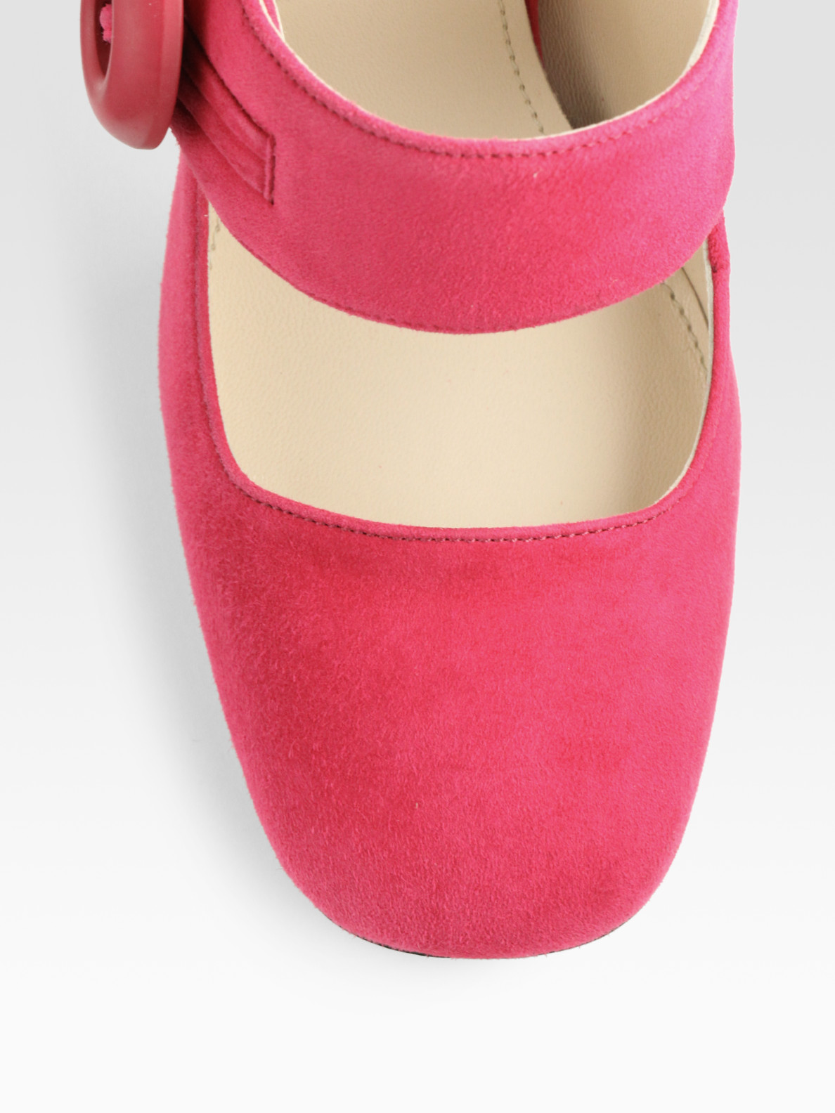 Prada Suede Mary Jane Pumps in Pink Lyst