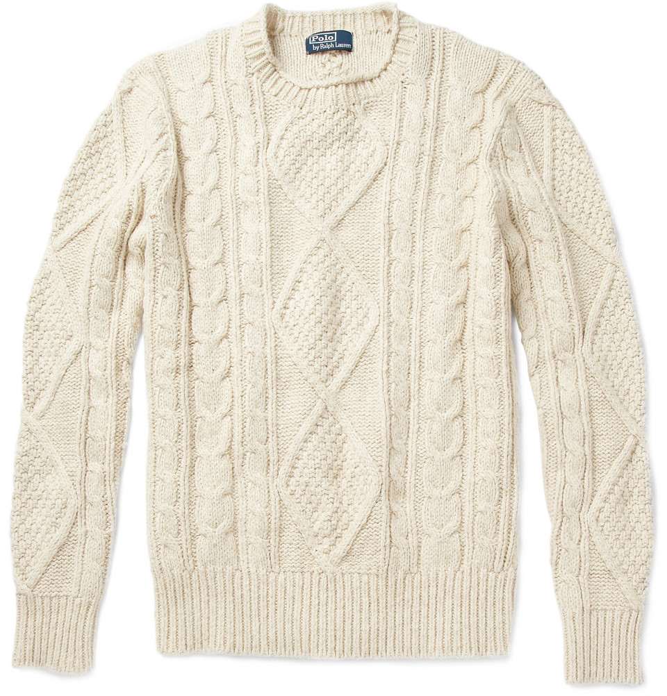 Polo Ralph Lauren Aran Sweater in Cream 