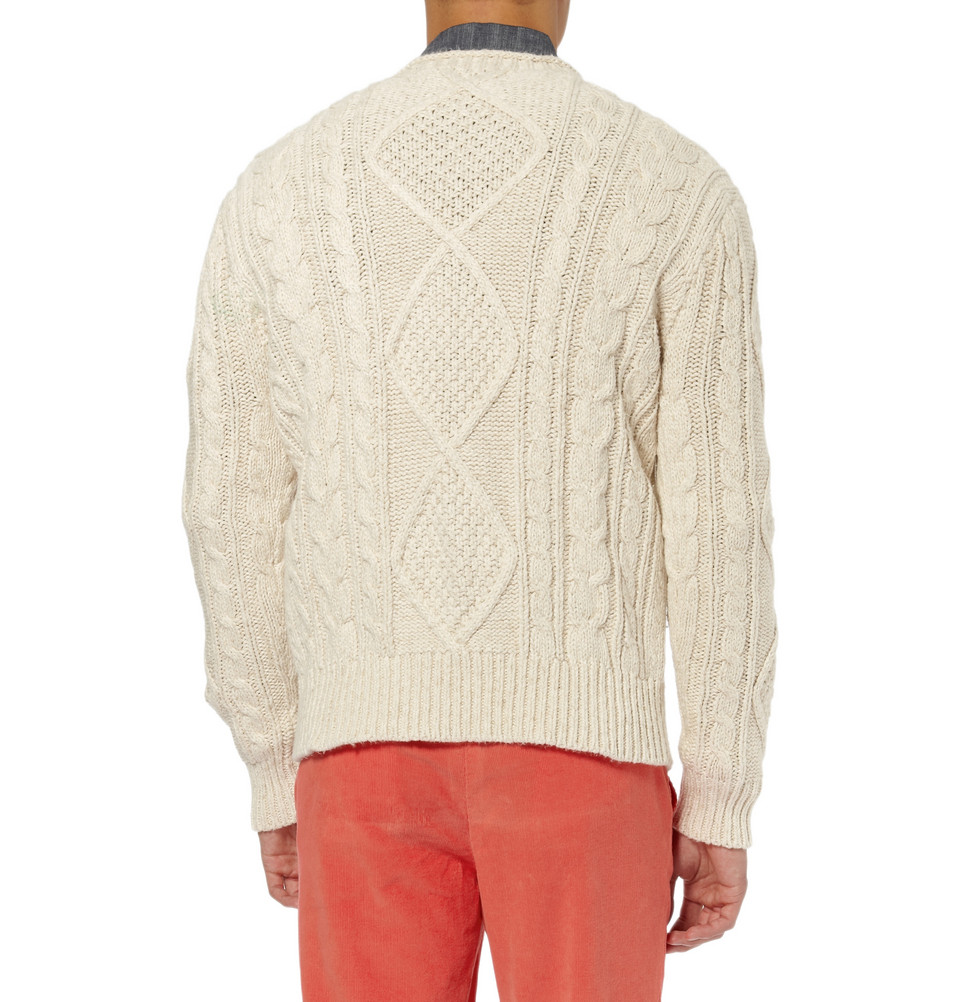 Polo Ralph Lauren Aran Sweater in Cream (Natural) for Men - Lyst