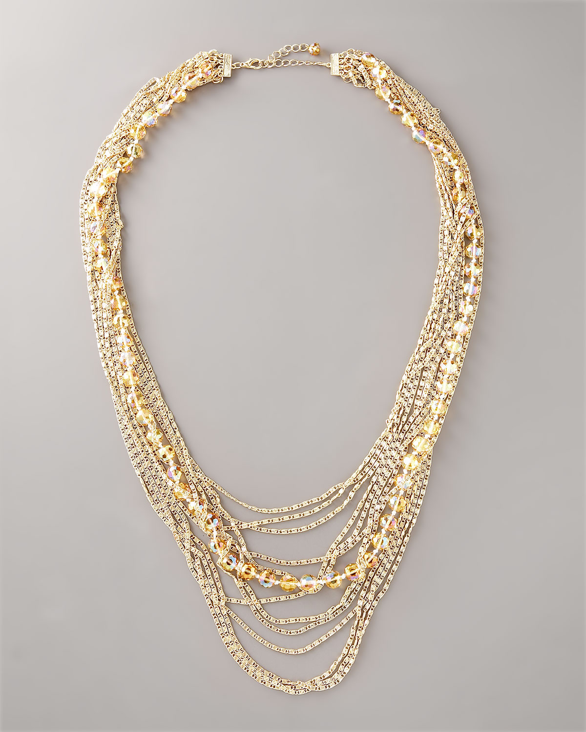 Lyst Neiman marcus Multistrand Crystal Necklace in Metallic