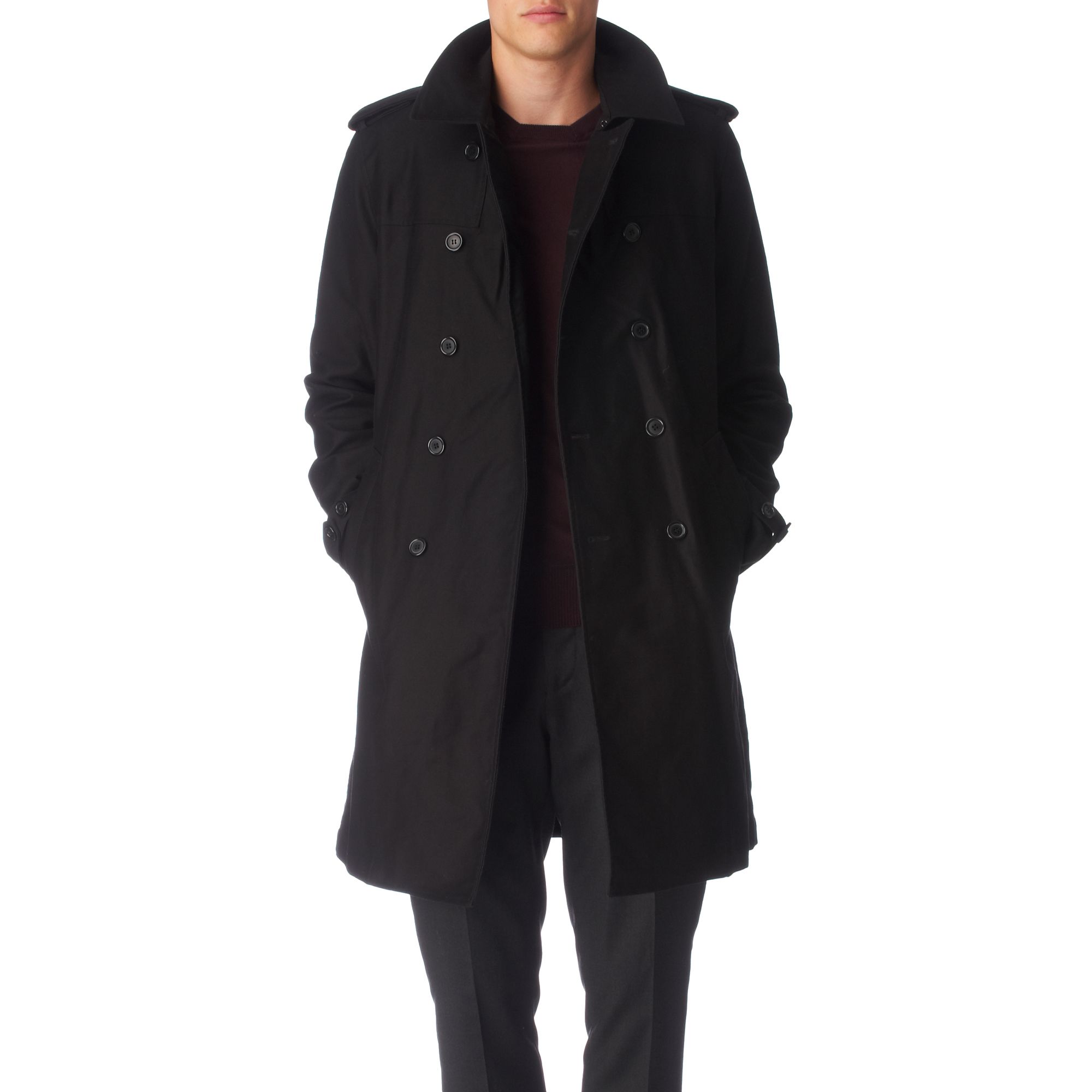Paul Smith Double–breasted Trench Coat in Black for Men | Lyst UK