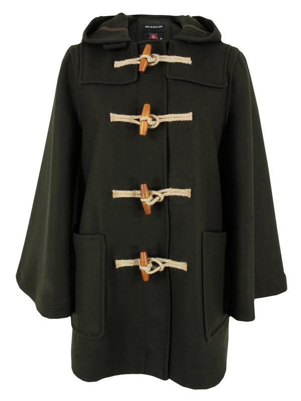 Gloverall Khaki Duffle Cape Coat in Khaki for Men | Lyst