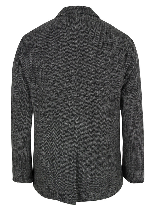 Universal Works Bakers Charcoal Herringbone Harris Tweed Jacket in Grey ...