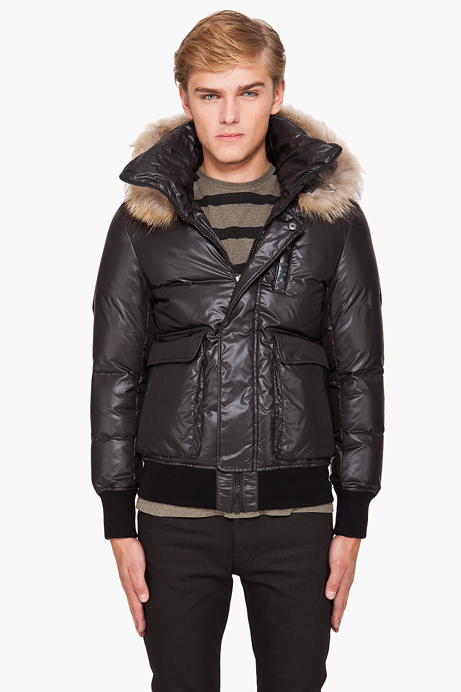 Lyst - Mackage Florian Winter Down Bomber Jacket With Fur In Black in ...