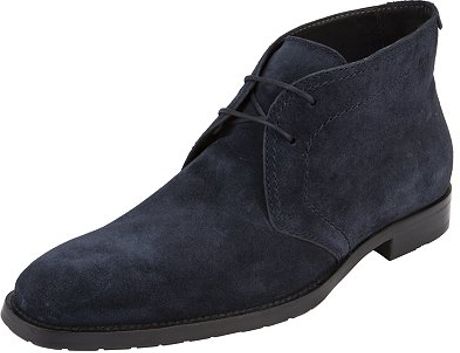 Hugo Boss Clenno Suede Chukka Boots Blue in Blue for Men | Lyst
