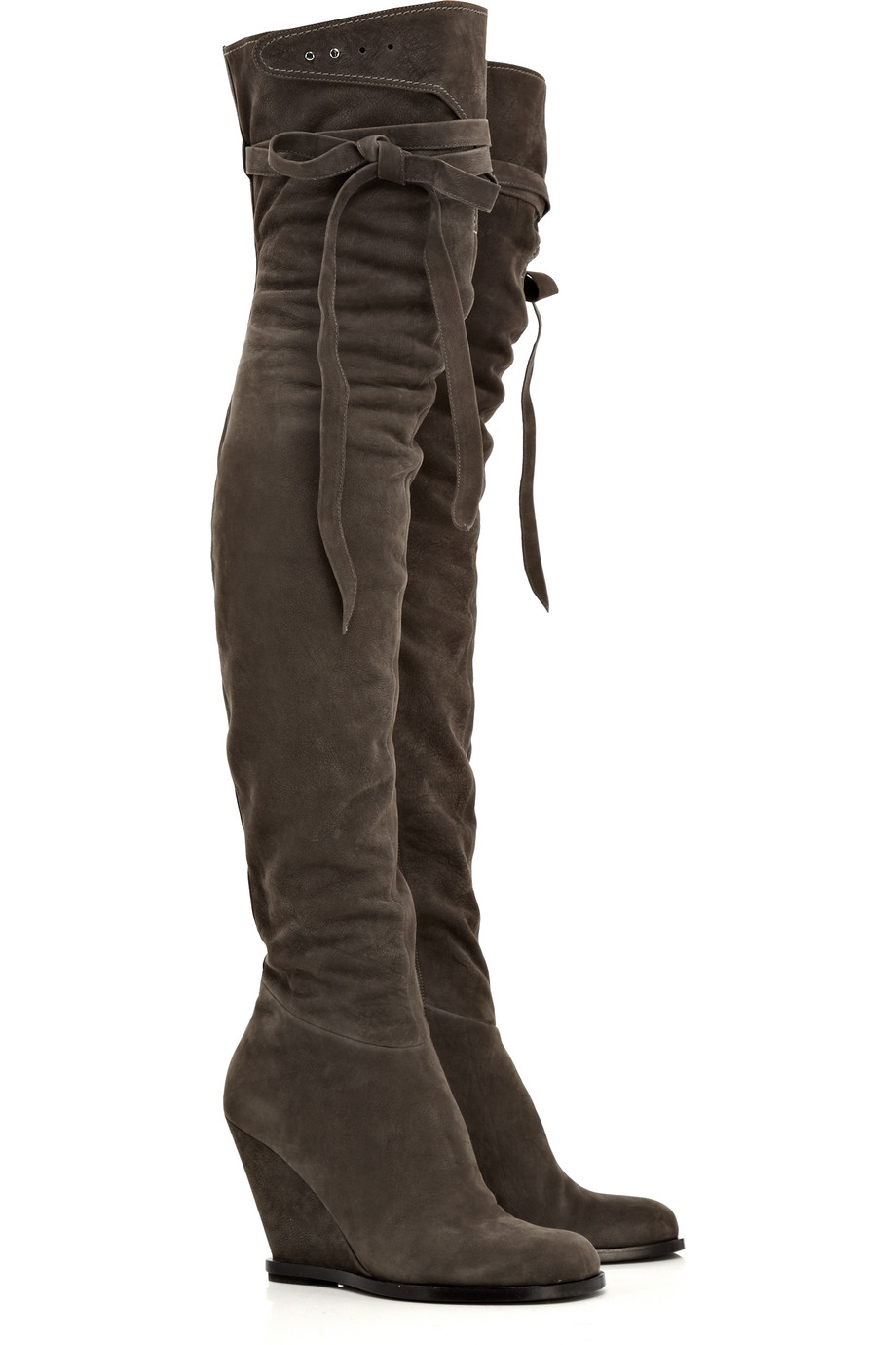 wedge thigh boots