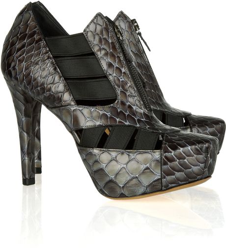 Donna Karan New York Sera Crocodile-embossed Leather Ankle Boots in ...