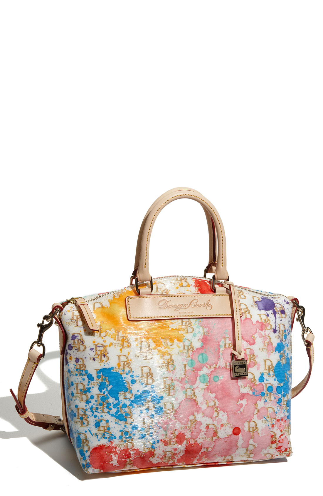 Dooney & Bourke Signature Splash Satchel in Multicolor (white) Lyst