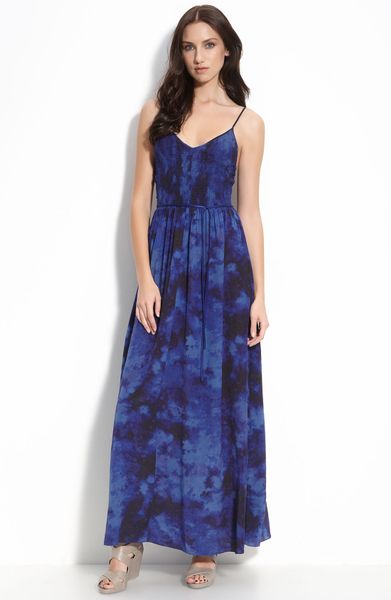 Rebecca Taylor Tie Dye Smocked Dress in Blue (turquoise) | Lyst
