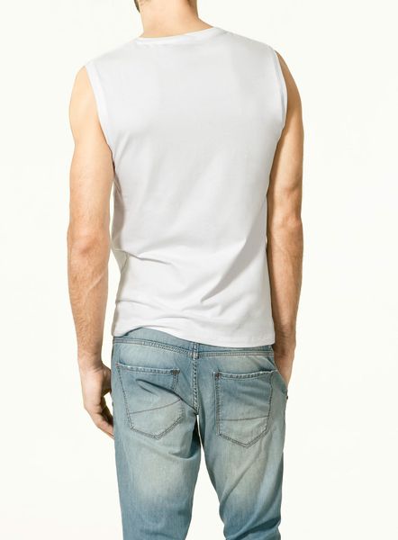 Zara Super Slim-fit T-shirt in White for Men | Lyst