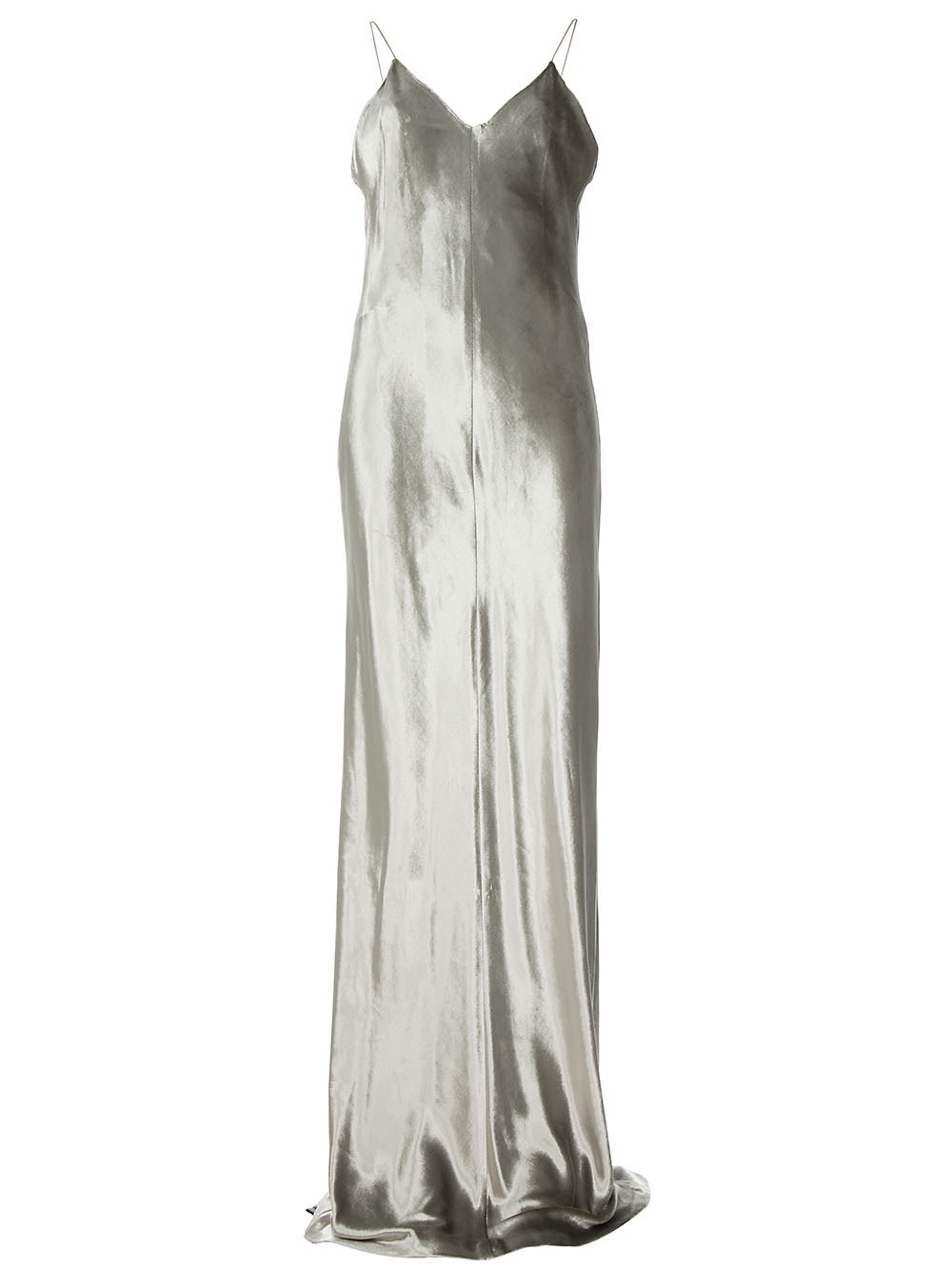 silver metallic evening gowns