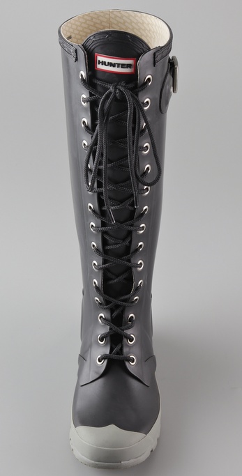 hunter tall lace up rain boots